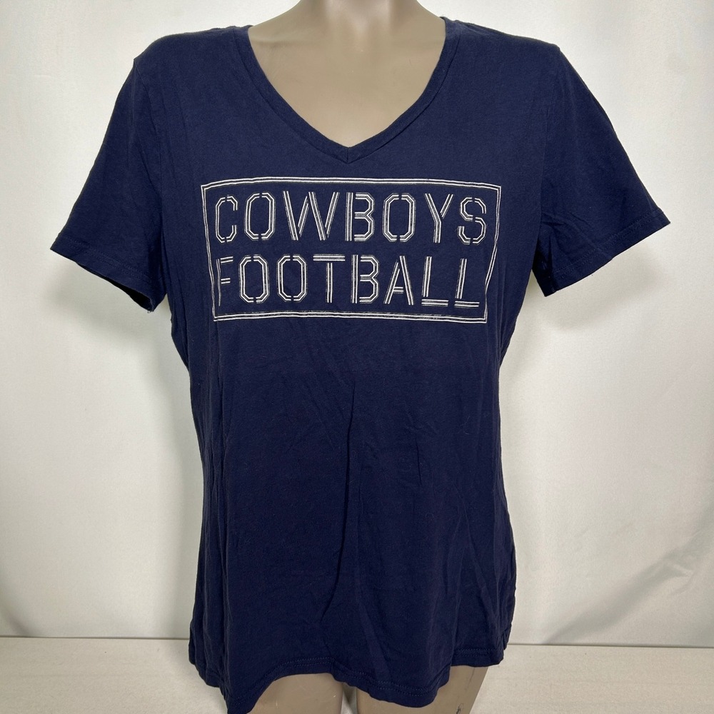 Dallas Cowboys NFL Football Cowboys Her Style Navy Blue T-Shirt Women's XL